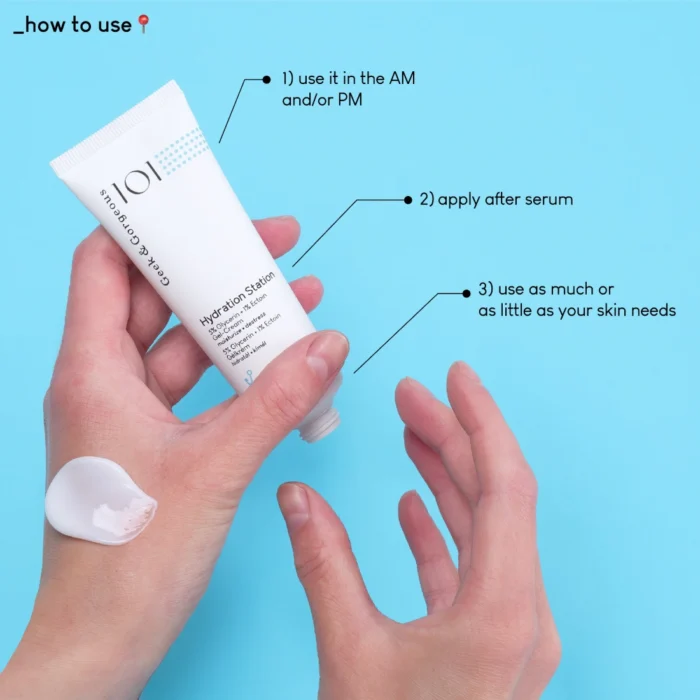Geek and Gorgeous - emulsie lejera si  hidratanta pentru ten sensibil sau reactiv Hydration Station 50ml - imagine 2