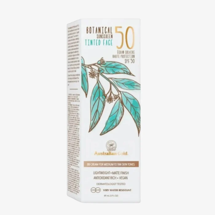 Protectie solara minerala colorata pentru ten sensibil,acnee si rozacee Australian Gold Botanical Tinted Face Sunscreen SPF 50+ - imagine 1